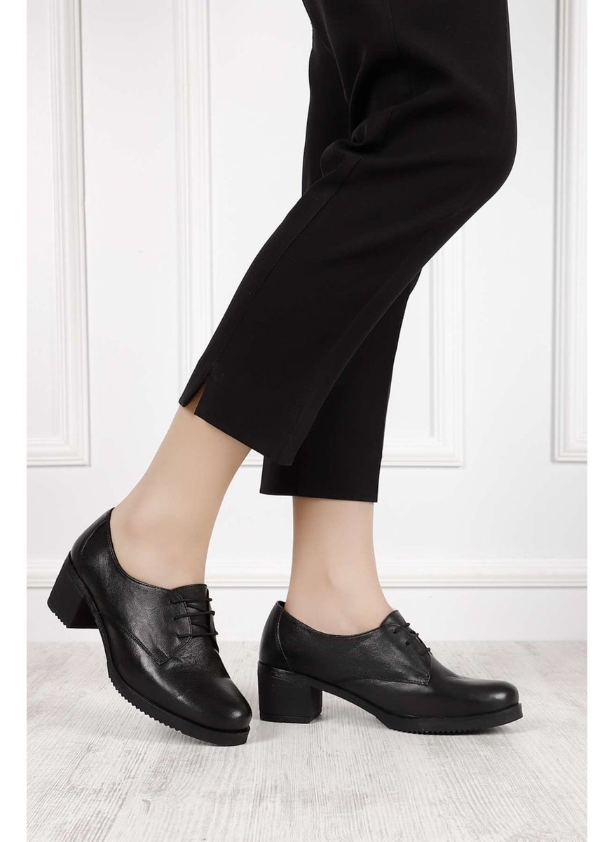 Gönderi(r) Gön Genuine Leather Round Toe Medium Heel Lace-Up Women's Shoes 24230  - Image 2