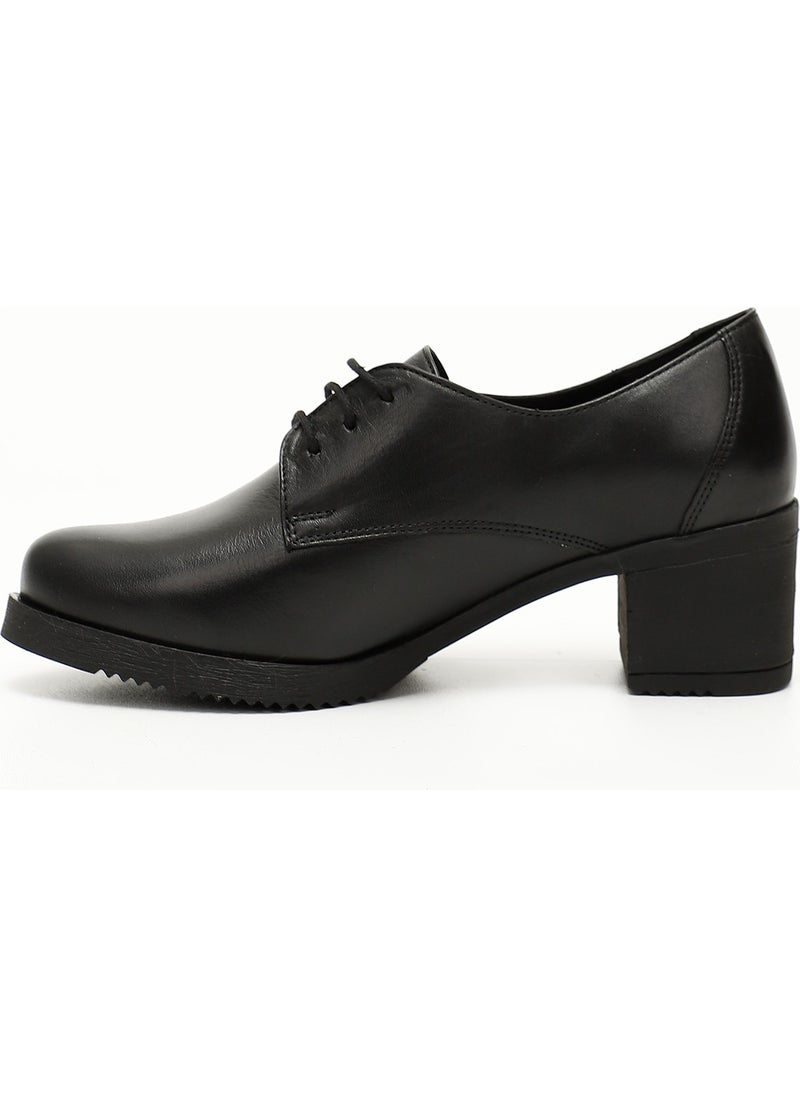 Gönderi(r) Gön Genuine Leather Round Toe Medium Heel Lace-Up Women's Shoes 24230  - Image 4