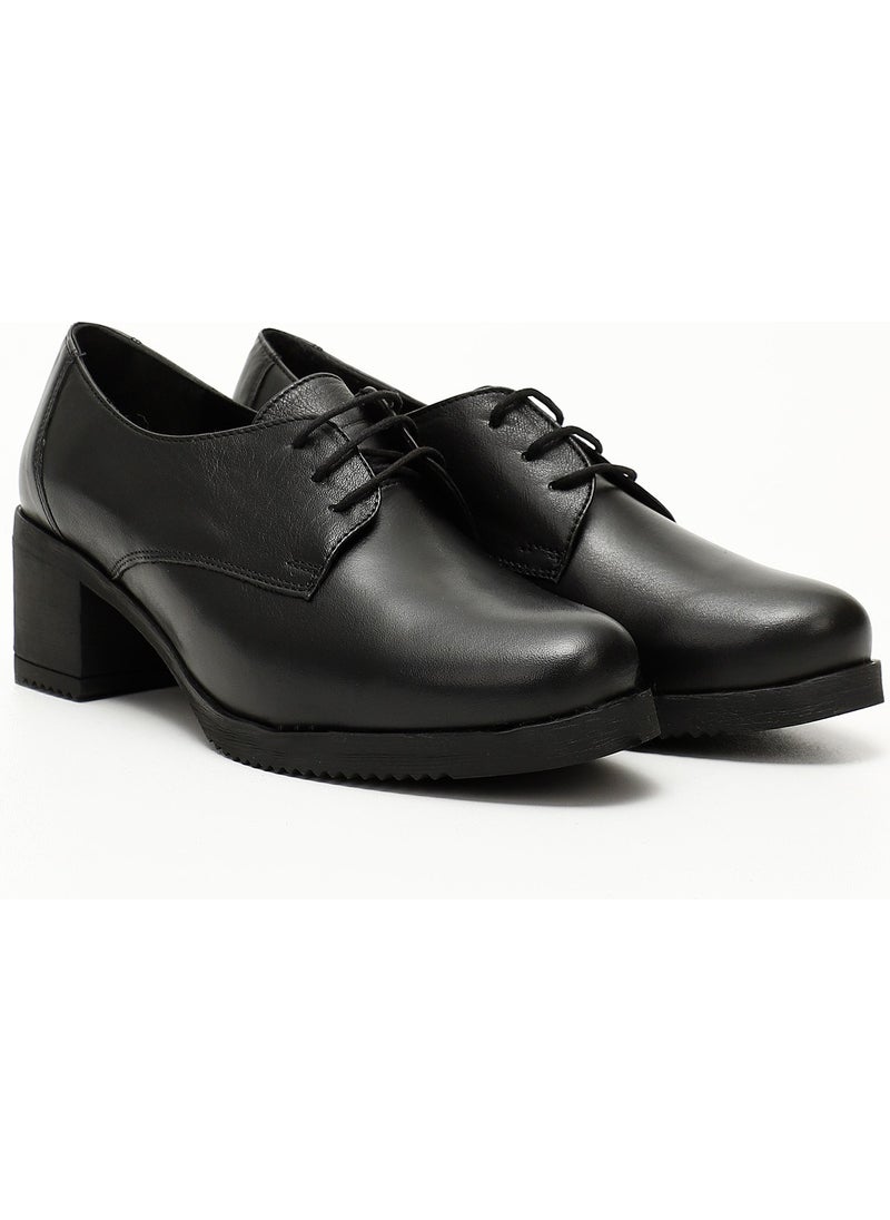 Gönderi(r) Gön Genuine Leather Round Toe Medium Heel Lace-Up Women's Shoes 24230  - Image 3