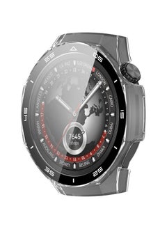 سجيت حافظة صلبة من PC لجهاز Huawei Watch GT5 Pro بحجم 46 مم مع واقي شاشة زجاجي مقسى متوافق مع غطاء واقي لحافة الحماية وطبقة فيلم حساسة للمس (شفاف)  - Image 4