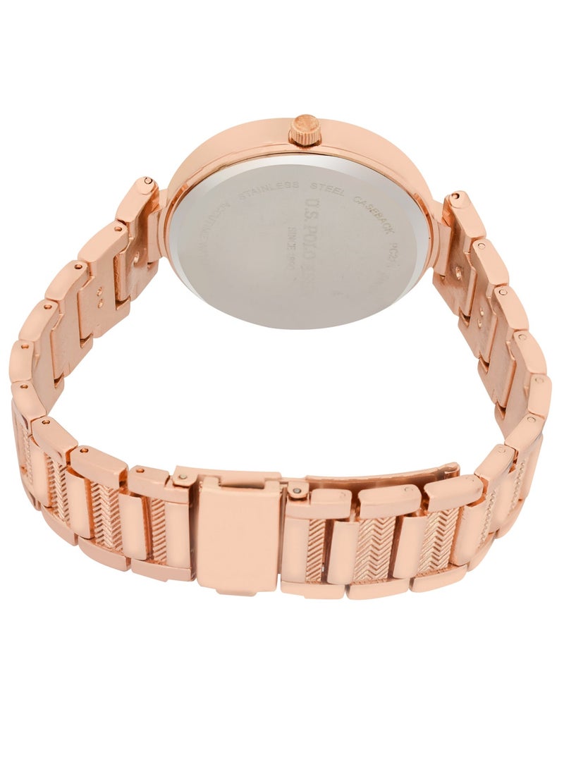 U.S. Polo Assn. Women's Quartz Analog rose gold plated watch and bracelet set - Image 4