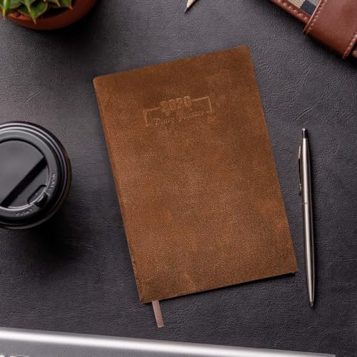 NUOVI 2026 Daily Planner | A5 Size Diary with Soft Velvet Cover - 80GSM Pages | 365 Days Planner for Office, Personal Use, New Year & Corporate Gifting (Brown) - Image 2