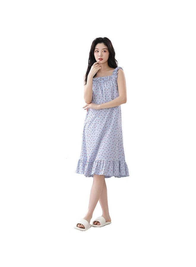 Your Sun Comfortable And Refreshing "playful Floral" Women's Summer Nightgown, Thin Cotton Loose And Cute Dress, Can Be Worn As Home Wear - Image 2