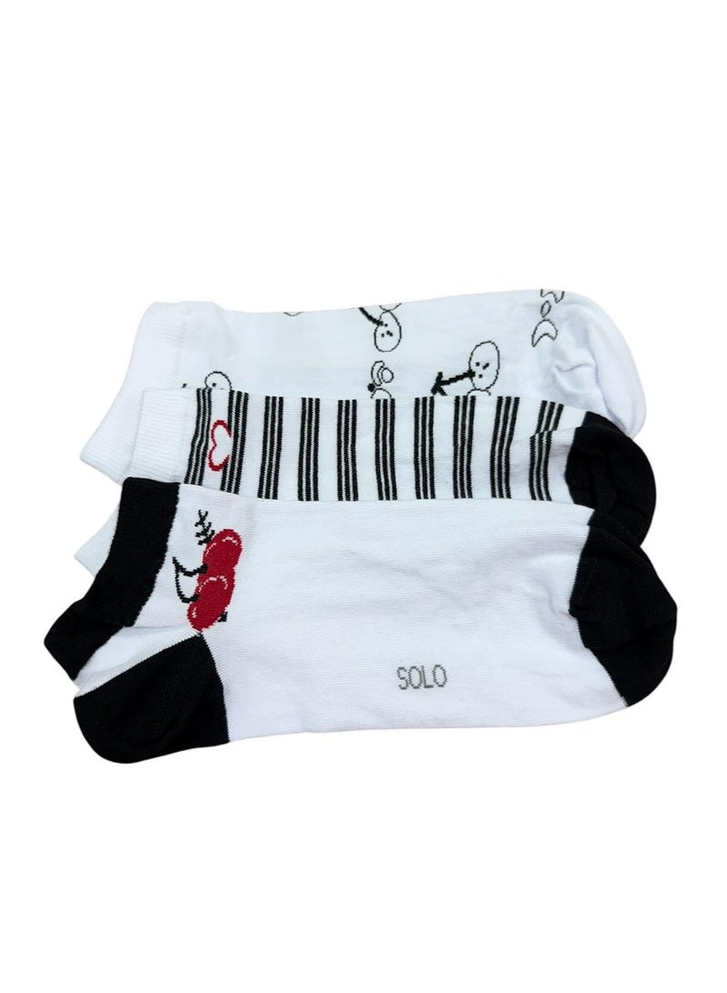 Solo Solo women Trendy Sneaker Pack of 3 Socks  - Image 2