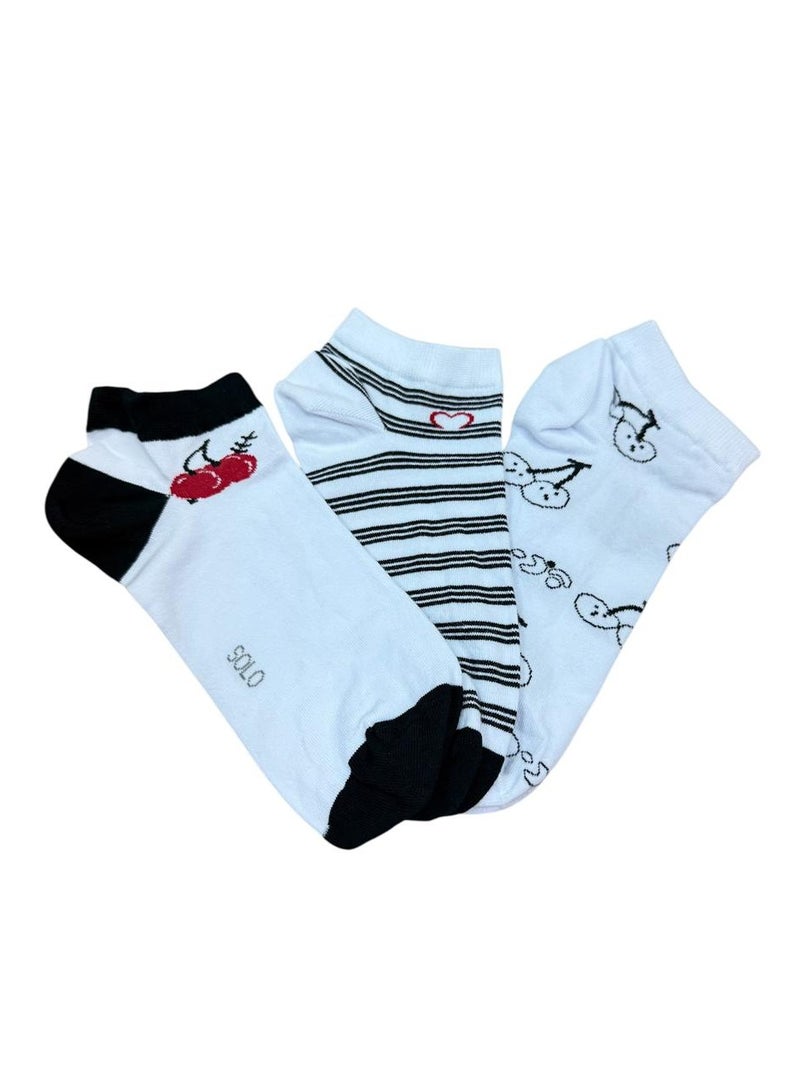 Solo Solo women Trendy Sneaker Pack of 3 Socks  - Image 1