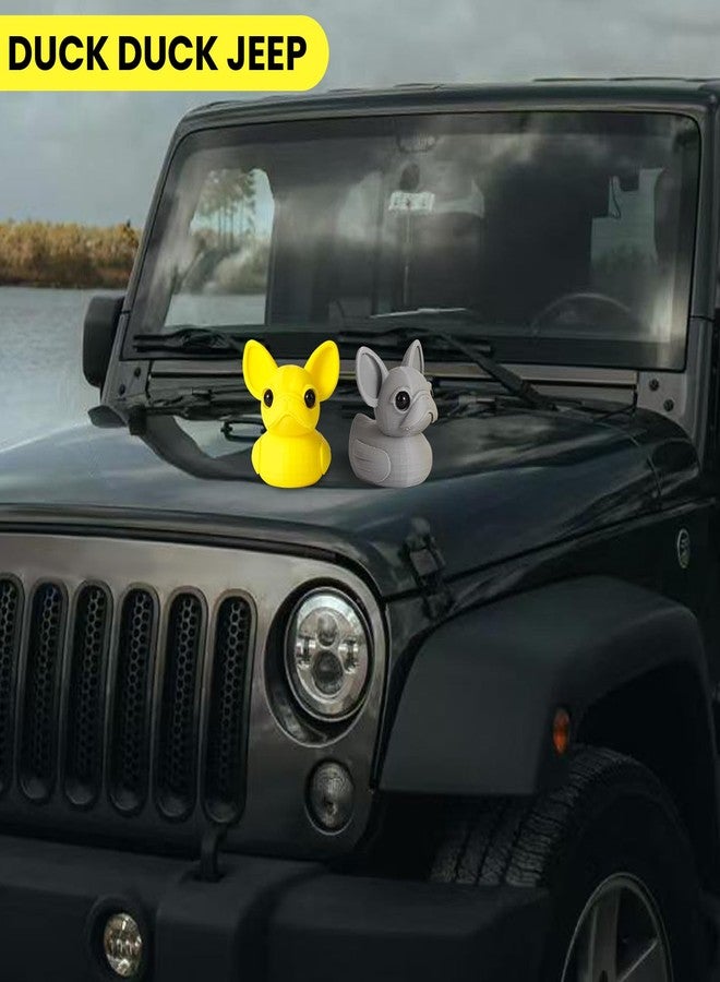 MITCHENIFY French Bulldog Duck, 3D Printed Frenchie Duck for Jeep Ducking, Bulldog Lover Gifts, Desk Bookshelf Decor Car Dashboard Decorations Ornaments, Set of 2 - Image 2