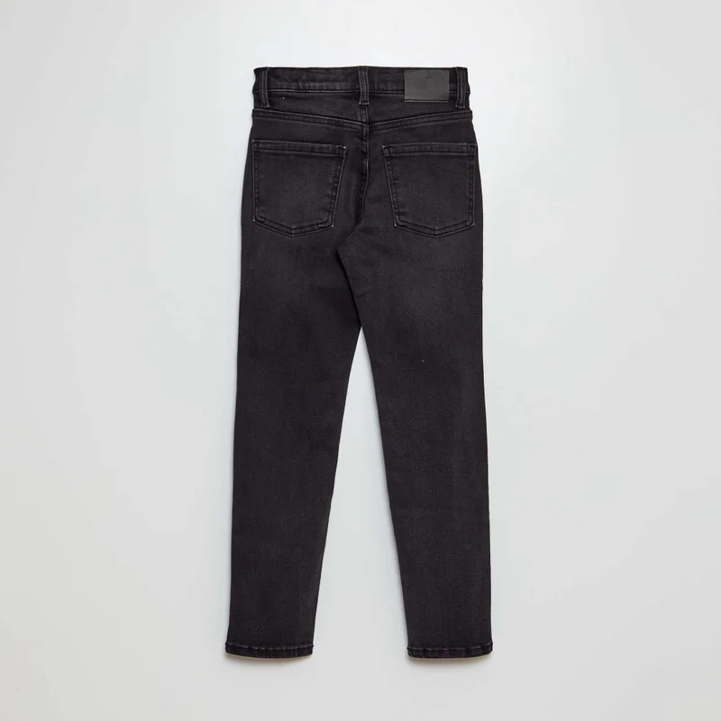 Kiabi Plain Slim-Fit Jeans Grey