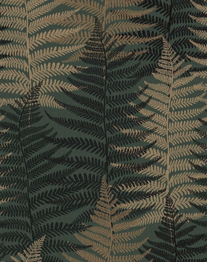 JiffDiff Botanical Fern Wallpaper 236.22" x17.7" Leaf Peel and Stick Wallpaper Green Grunge Ferns Removable Botanical Greenery Self Adhesive - Image 1
