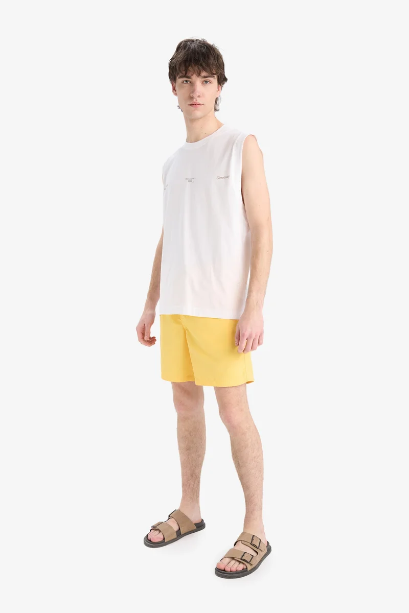 Defacto  Regular Fit Mesh Lined Lightweight Fabric Swim Shorts for Men | Best Price UAE