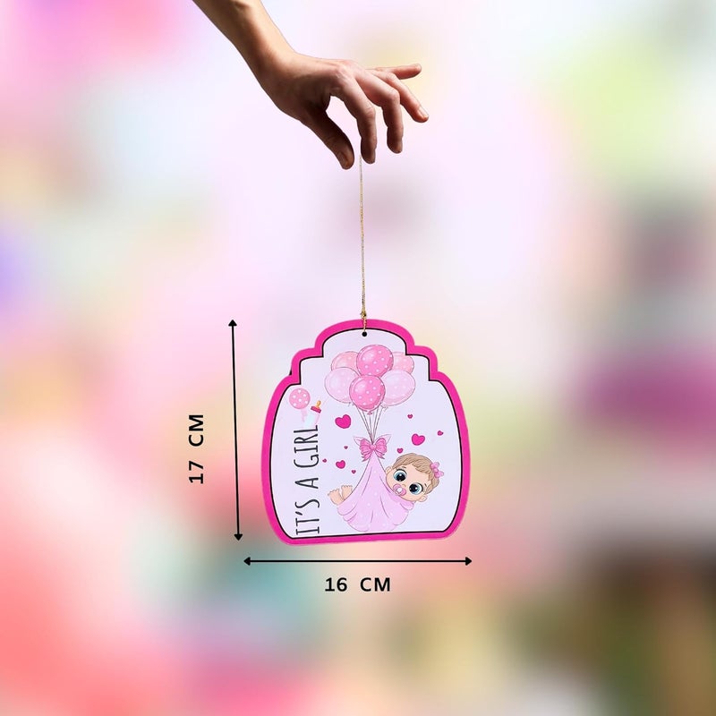 DIGI ART'S Digi Arts Its a Girl Hanging Decoration Pack of 10 Adorable Paper Cutouts for Baby Welcome Celebration and Home Dcor - Image 2
