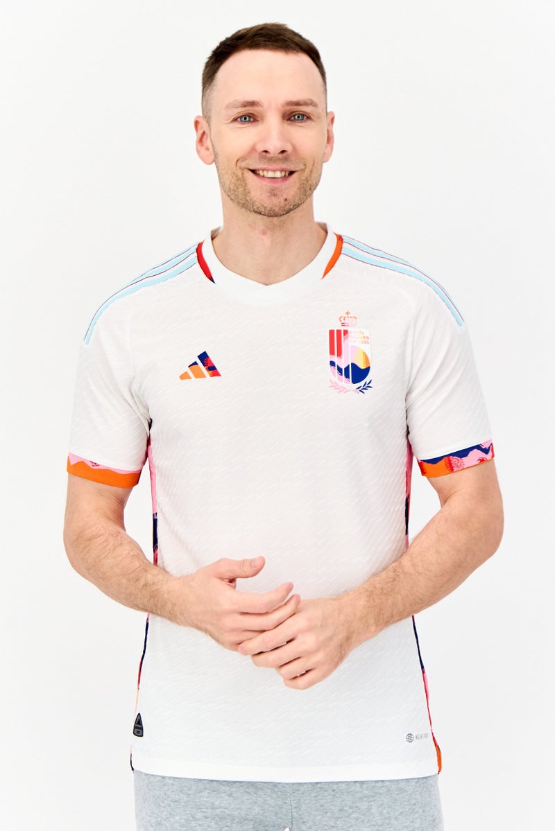 Adidas قميص كرة القدم للرجال بأكمام قصيرة مناسب، أبيض - Image 1