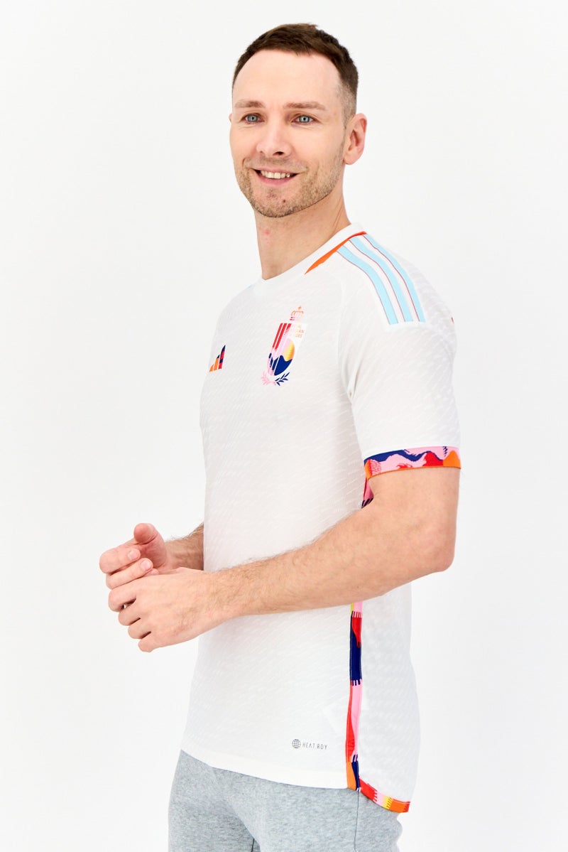 Adidas قميص كرة القدم للرجال بأكمام قصيرة مناسب، أبيض - Image 3