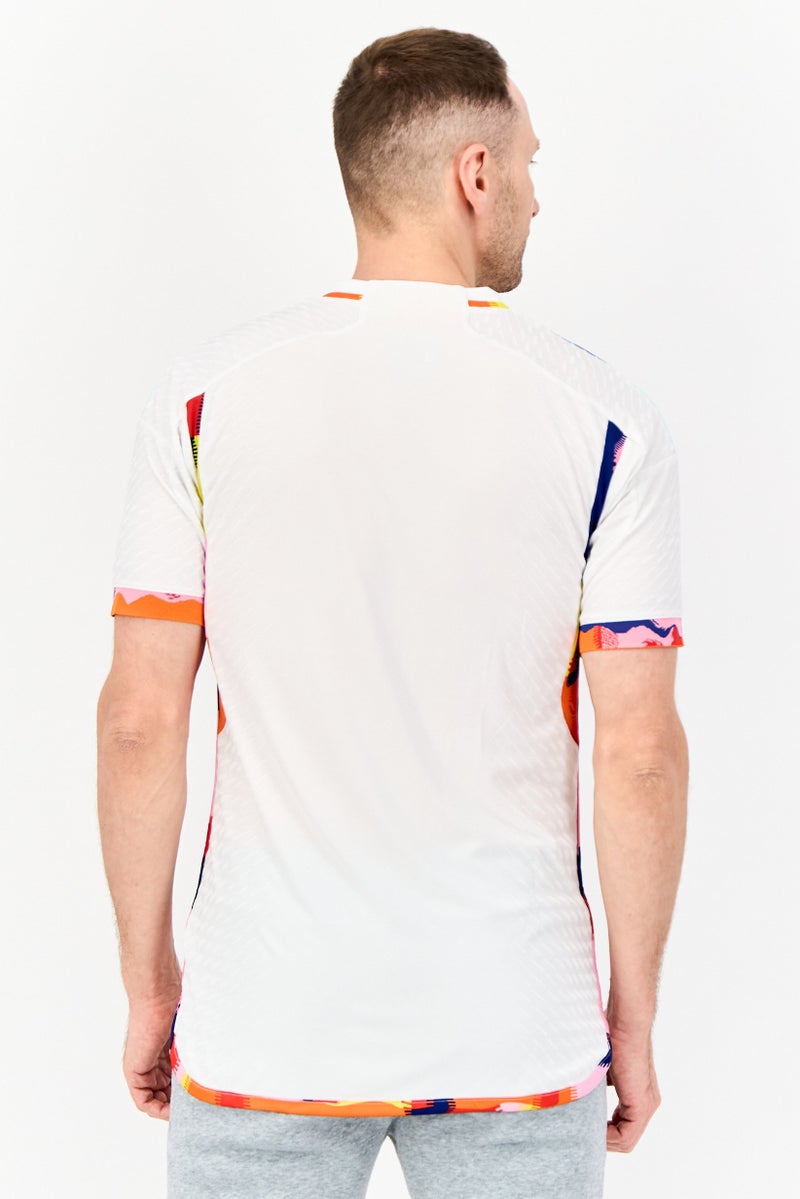 Adidas قميص كرة القدم للرجال بأكمام قصيرة مناسب، أبيض - Image 4