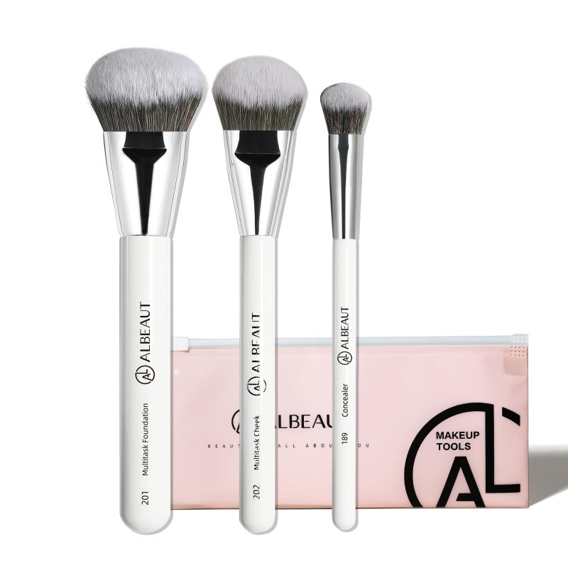 Albeaut Makeup Brush for Foundation Concealer Blush Contour Liquid Cream Blending Angled Shape - Image 1
