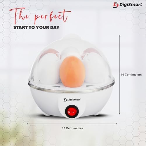 DIGISMART Electric Egg Boiler Cooker & Steamer, 3 Boiling Mode, Steam Corn & Vegetables, 7 Eggs Boiling Capacity, Auto Shut off, Overheat Protection, Shock Proof Body, 1 Year Warranty (White) - Image 3