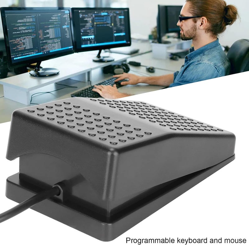 USB Foot Switch Pedal, Customized Programmable Keyboard Mouse Game Action Single Foot Switch Pedal with USB A Interface USB Foot Pedal with 2m Cable - Image 4