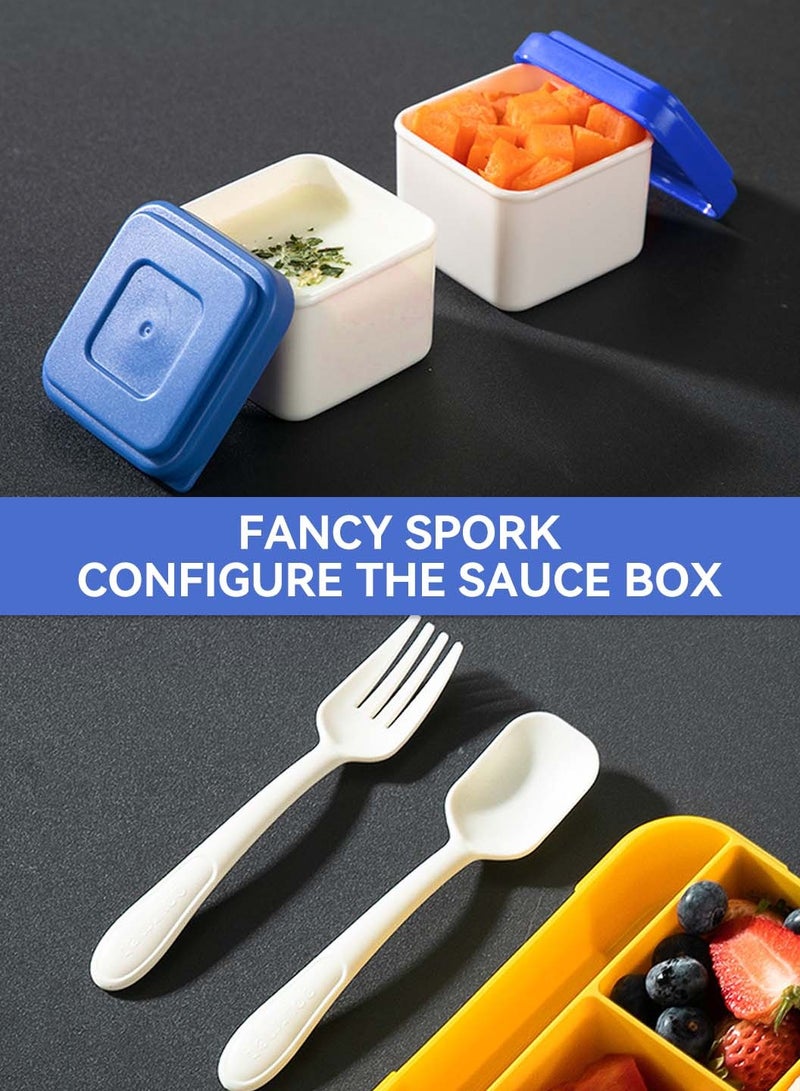 LEOKOR Bento Lunch Box for Kids, Bento Box Adult Lunch Box with 6 Compartment, Leakproof Lunch Container with Utensil Sauce Dressing Containers  - Image 3