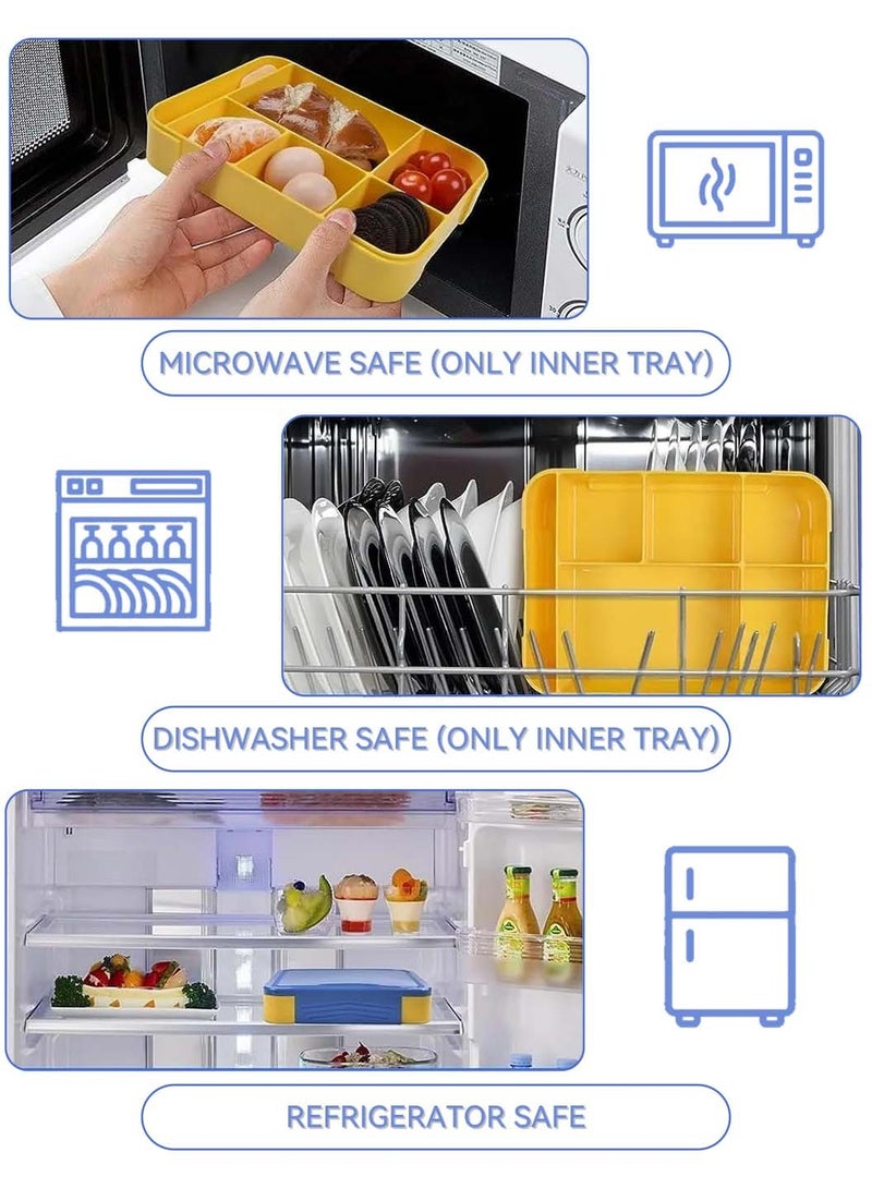 LEOKOR Bento Lunch Box for Kids, Bento Box Adult Lunch Box with 6 Compartment, Leakproof Lunch Container with Utensil Sauce Dressing Containers  - Image 5