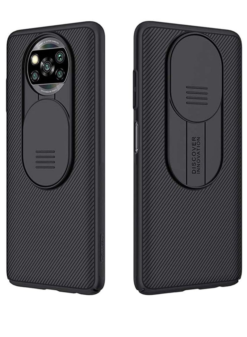 KASTWAVE Case for Xiaomi Poco X3 NFC Cover Hard CamShield with Camera Slide Protective Cover [ Perfect Design Compatible with Xiaomi Poco X3 (NFC) ] - Black - Image 1