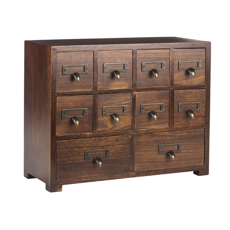 Primo Supply Traditional Card Catalog Solid Wood Small Chinese Medicine Small Curio Cabinet l Vintage Retro Look Tea Storage Organizer Apothecary Drawer Dresser l Modern Gadget Coffee Shelf | FULLY ASSEMBLED - Image 1