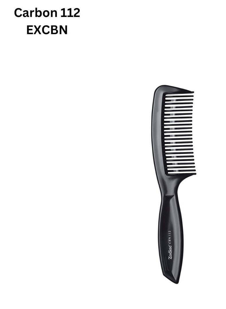 زودياك مشط شعر احترافي من زودياك كاربون 112 - للجنسين، مضاد للكهرباء الساكنة، خفيف الوزن، متين للاستخدام في الصالونات والمنزل