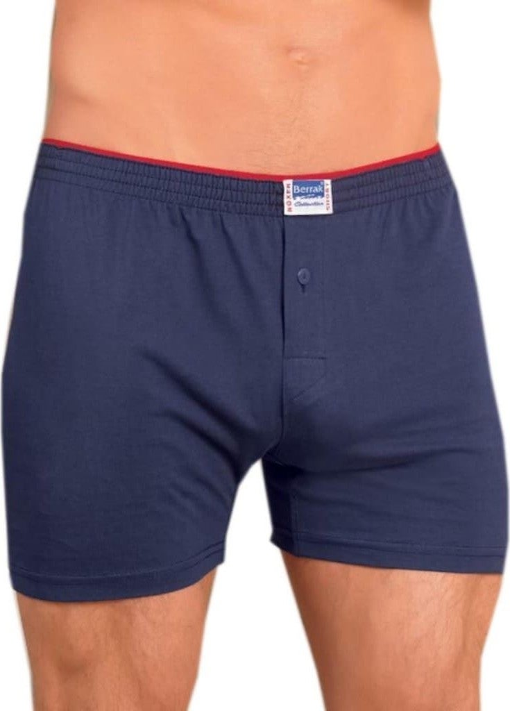 Berrak 12 Pieces Navy Blue Combed Cotton Boxer