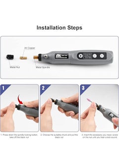 erorex Multiuse Tool Rotary Kit Cordless With 5 Speed And 26 Pcs Accessories Usb Charging Cable For Variety Of Crafting Cutting Sanding Grinding Engraving Nail Grooming Diy Project  - Image 4