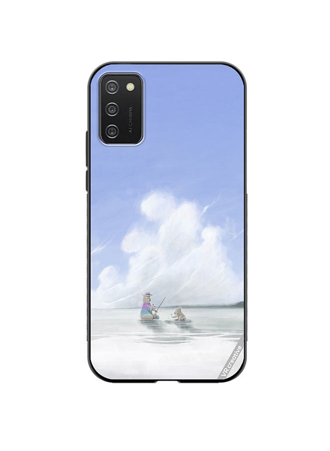 VR CREATIVE Protective Case Cover For Samsung Galaxy A03s Fishing Bear Design Multicolour - Image 1