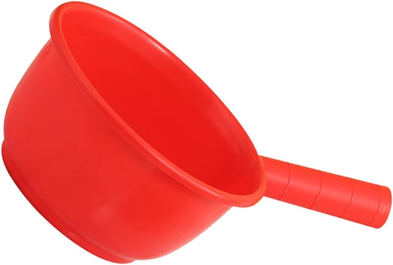 STOBAZA Handled Kitchen Water Ladle with Long Handle Reusable Plastic Water Scoop for Household Cooking and Bathroom Use in Red - Image 1
