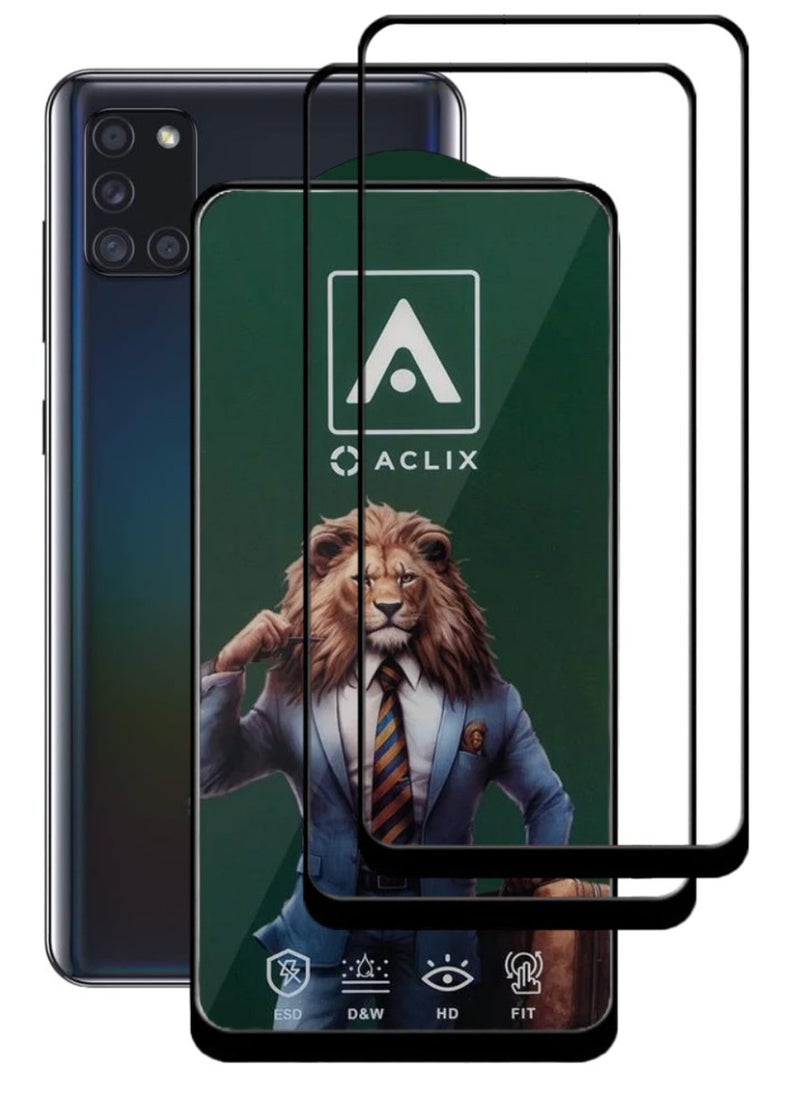 ACLIX 2 Pieces Antistatic ESD Dustproof Premium Quality High Definition Tempered Glass Screen Protector Designed For Samsung Galaxy A21s - Image 1