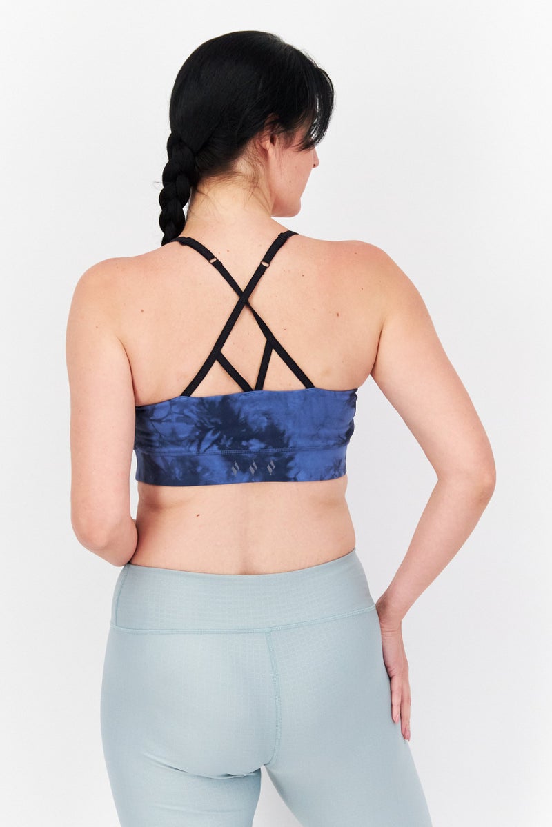 SKECHERS Women Sport Fit Skechdye Strappy Sports Bra, Navy/Black - Image 2