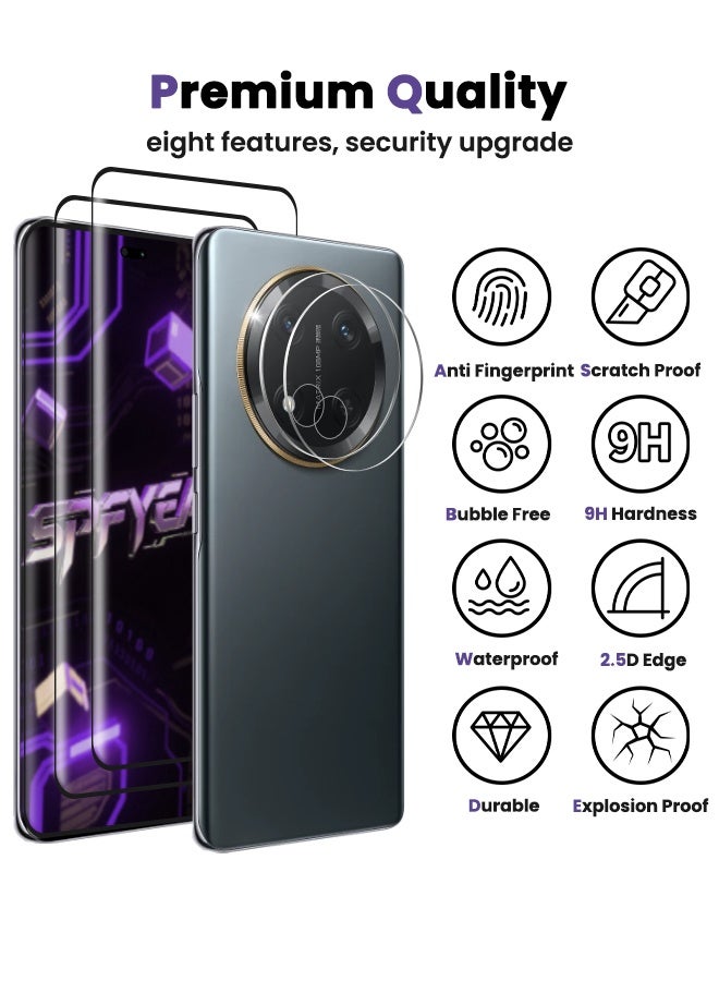 SPFYEAH [2+2 Pack] Honor X9c HD Screen Protector with Camera Lens Protector, [9H Hardness][Touch Sensitive][Fingerprint Unlock][Anti Scratch][Bubble Free][Case Friendly] Protector Set for Honor X9c 5G 6.78 inch (Boxed, 2+2 PCS)  - Image 4