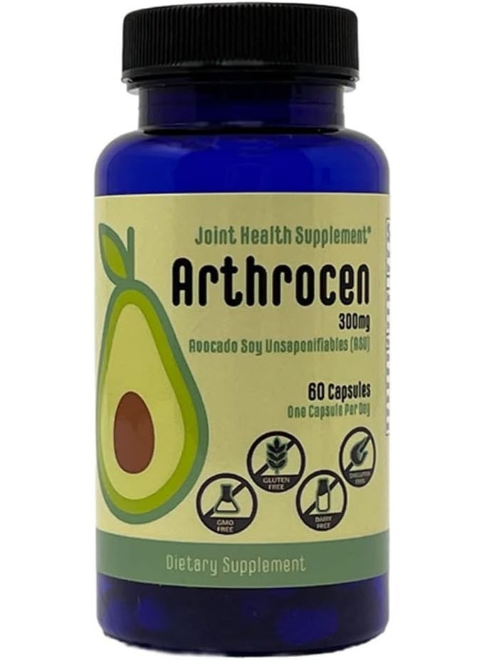Arthrocen Joint Health Supplement, 300Mg Avocado Soy Unsaponifiable, Non-GMO, Dairy Free, Gluten Free & Shellfish Free, 60 Day Supply, One Capsule Per Day (2 Months) - Image 1