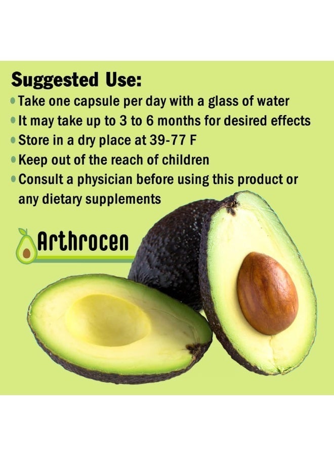 Arthrocen Joint Health Supplement, 300Mg Avocado Soy Unsaponifiable, Non-GMO, Dairy Free, Gluten Free & Shellfish Free, 60 Day Supply, One Capsule Per Day (2 Months) - Image 3