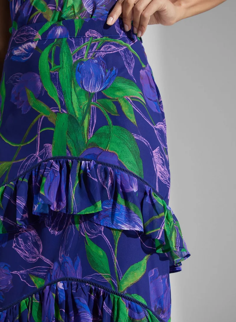 Hope & Ivy  High Waisted Tiered Hem Skirt for Women | Best Price UAE