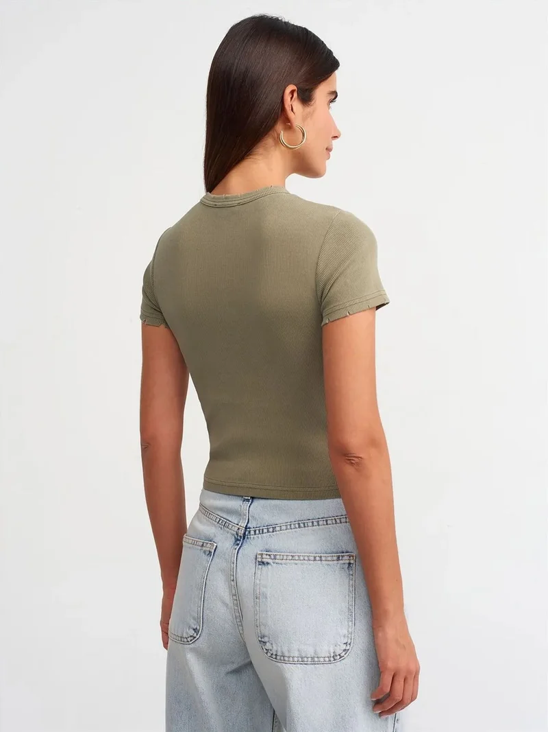 ديلفين Dilvin Women's Slim Fit Crop T-Shirt
