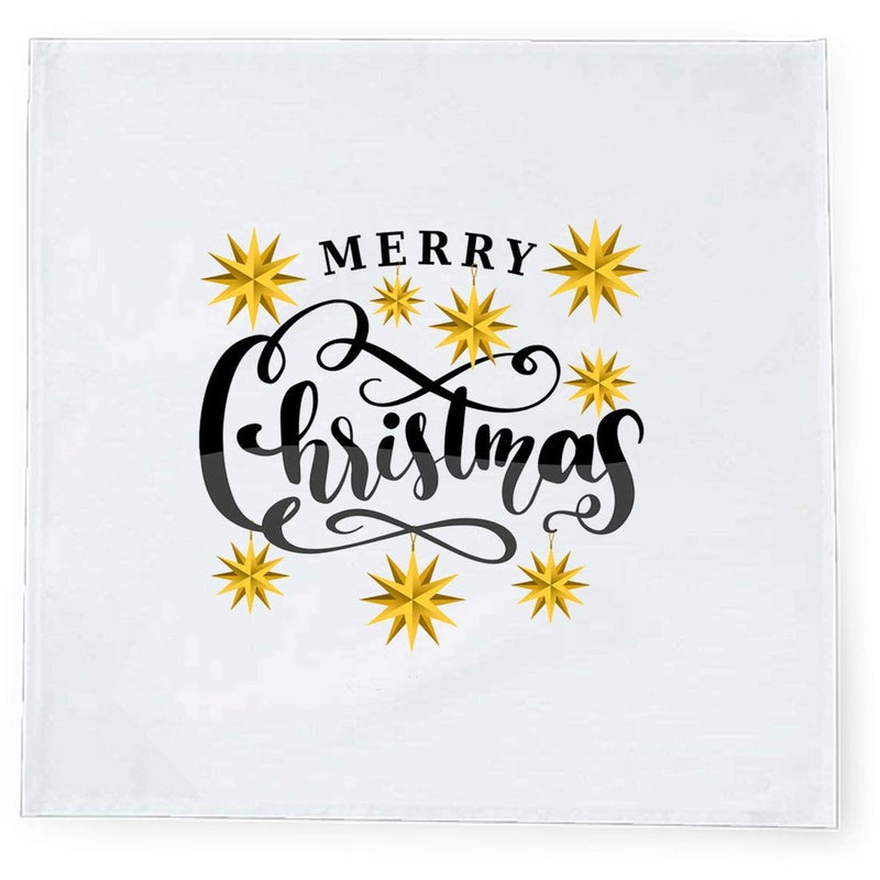 Khakee 6 Pcs Christmas Theme Tafta Silk Table Napkins 10x 10 for Xmas Decoration Christmas OrnamentsChristmas Gift npxmas317P - Image 2