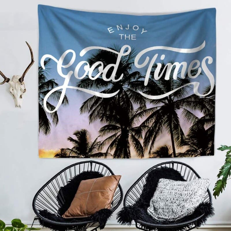 ويوبلز نسيج جداري معلق، نسيج جداري، نسيج جداري معلق، شجرة جوز الهند، إحساس استوائي، نسيج جداري، بطانية جدارية، ديكور جداري، فن جداري، ديكور غرفة نوم، ديكور منزلي، 59 × 51 بوصة - Image 3