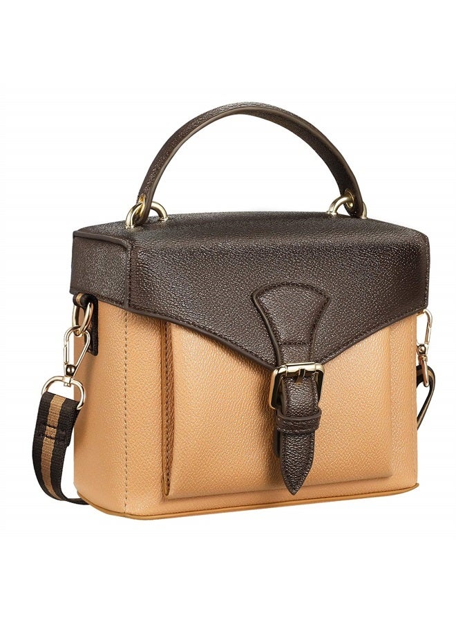 FINPAC Protective Case Leather Crossbody Handbag for Fujifilm Instax Mini 12/11/9/8+/8/90/70/40/26+/25/7s/Mini LiPlay/Square SQ1/SQ6/SQ40 Polaroid PIC-300 Instant Camera with Film Pack Pocket, Brown  - Image 1