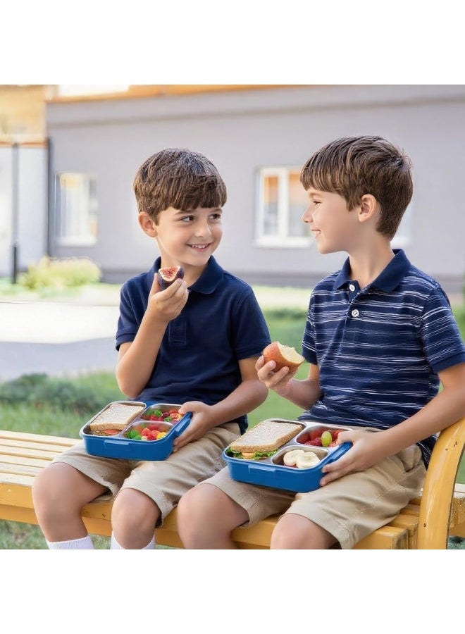 Lucky Kids 3-in-1 Lunch Box Set for Kids 3-Compartment Stainless Steel Bento Box with Insulated Bag & Water Bottle Leakproof, BPA-Free - Image 2