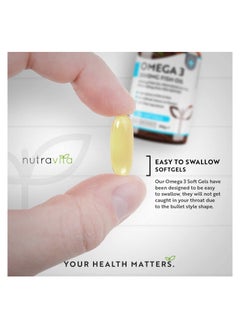 Nutravita Omega 3 Fish Oil 2000mg High Strength Capsules 4 Month Supply 240 Capsules  - Image 3