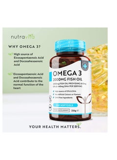 Nutravita Omega 3 Fish Oil 2000mg High Strength Capsules 4 Month Supply 240 Capsules  - Image 2