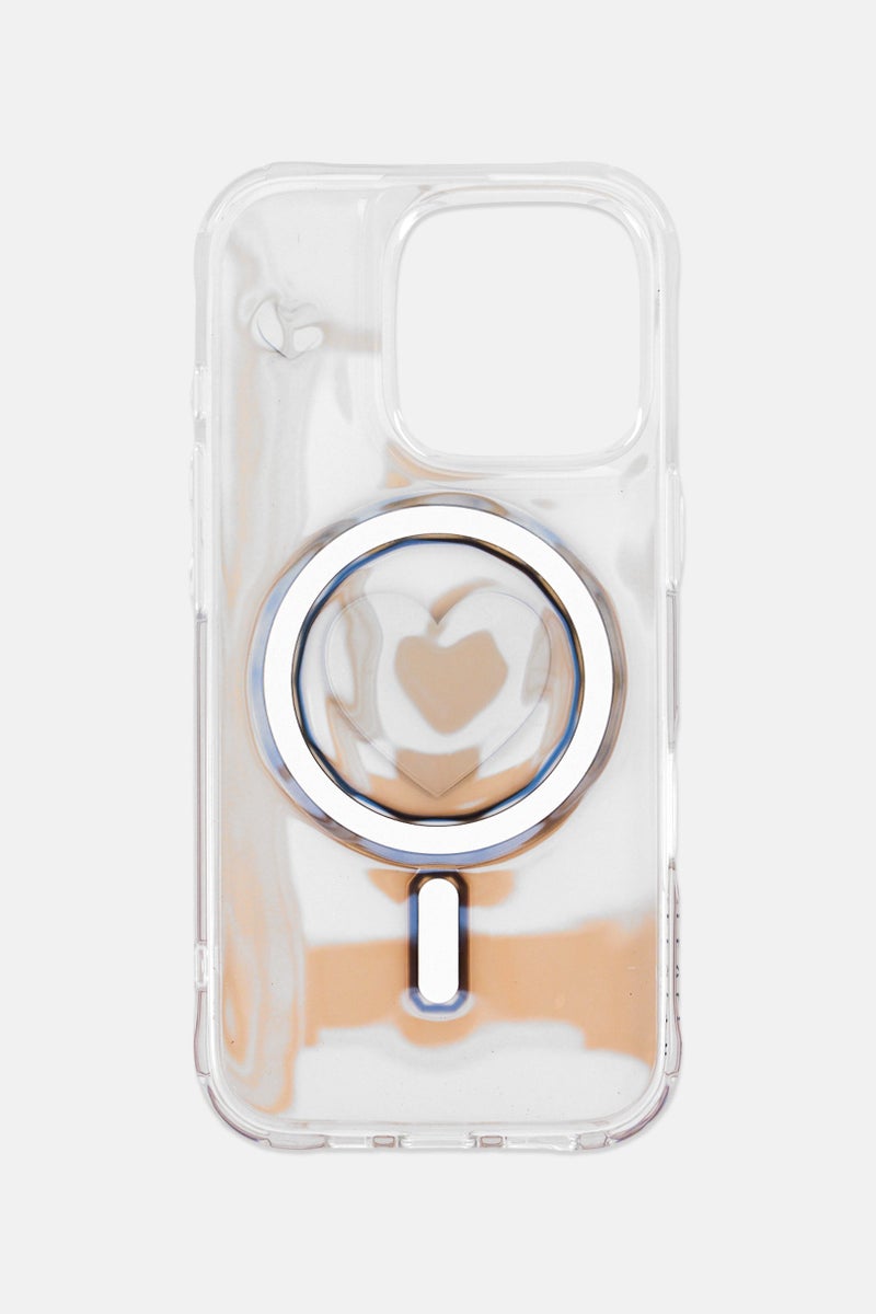 LEVELO iPhone 16 Pro Hearts Magsafe Protective Case, Transparent - Image 2
