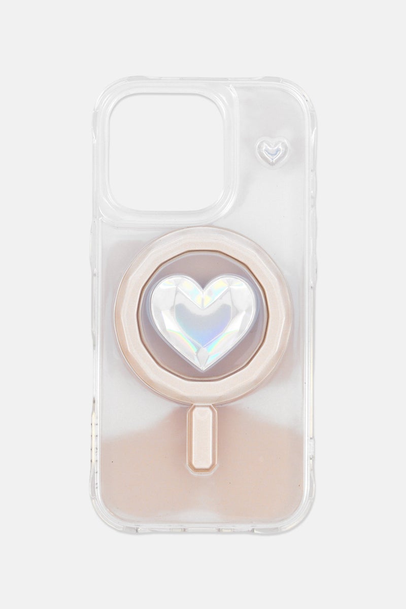 LEVELO iPhone 16 Pro Hearts Magsafe Protective Case, Transparent - Image 1