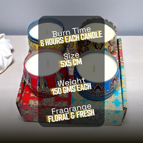 Maefele Decorative Scented Candles in Designer Tins, Set of 4, Gift Set (Sacred Geometry) - Image 5