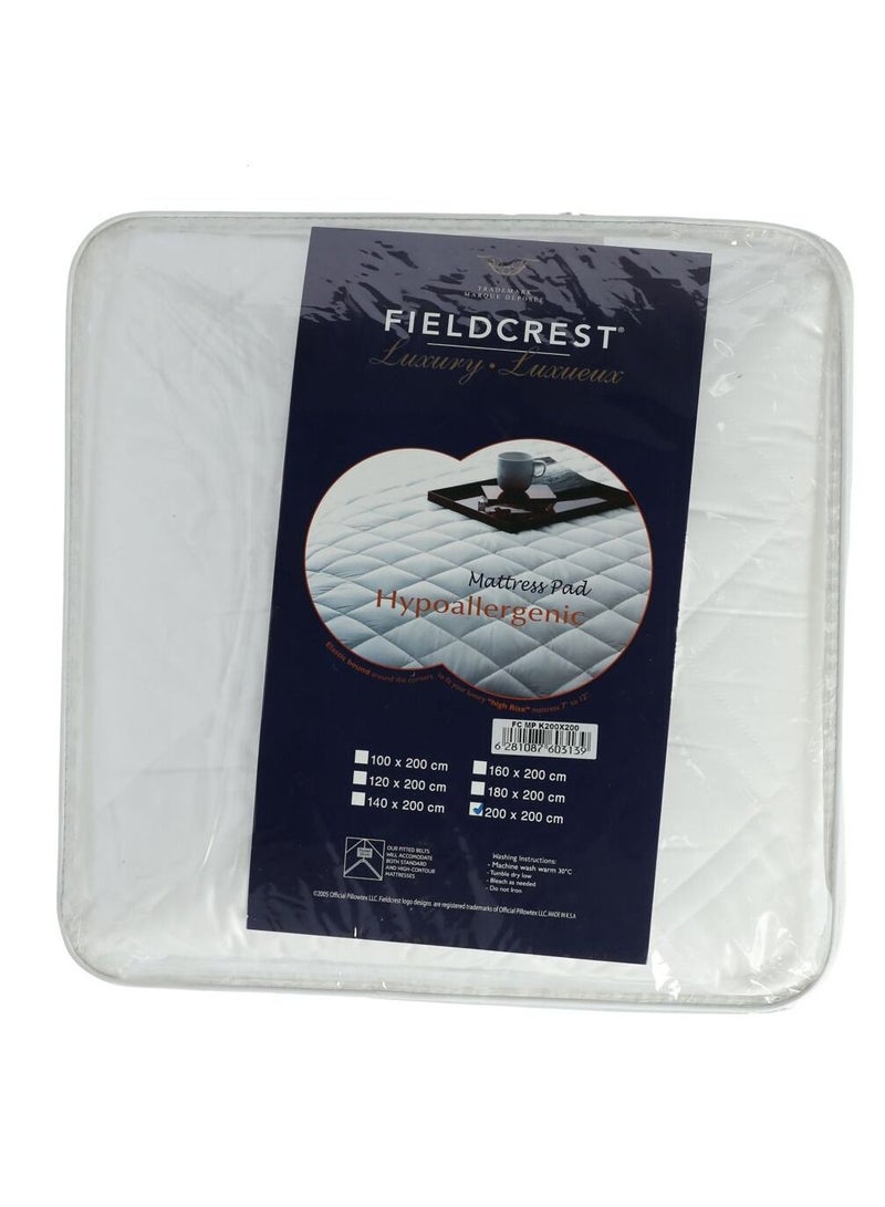 Fieldcrest Mattress Pad White 200x200cm