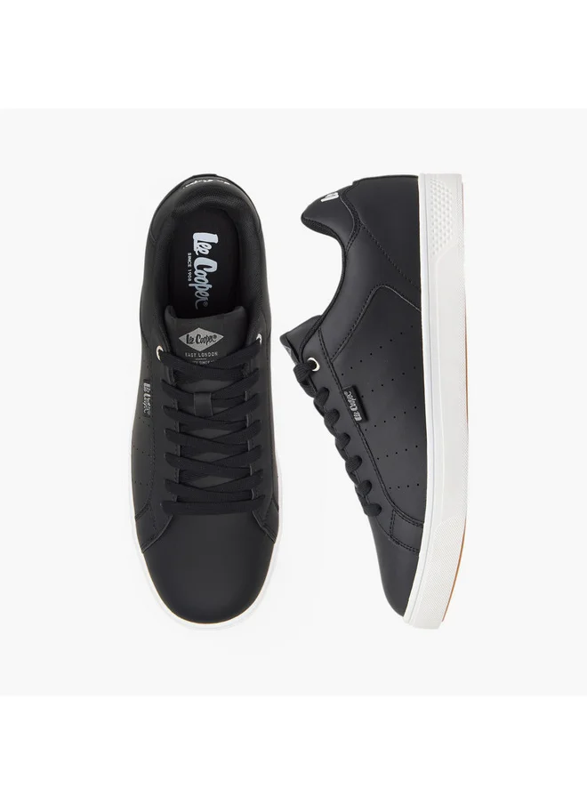 Lee Cooper Men's Perforated Sneakers with Lace-Up Closure
