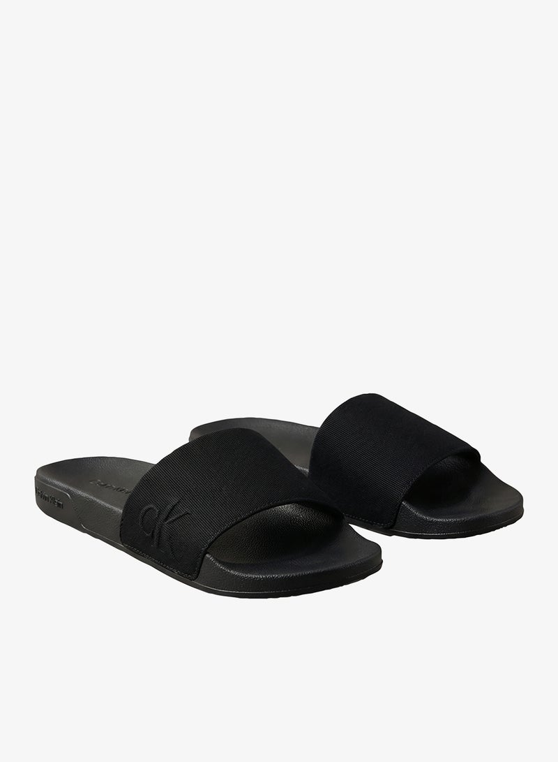 CALVIN KLEIN Cotton Canvas Slides - Image 3