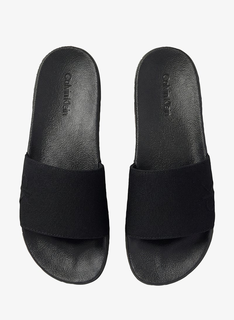 CALVIN KLEIN Cotton Canvas Slides - Image 5
