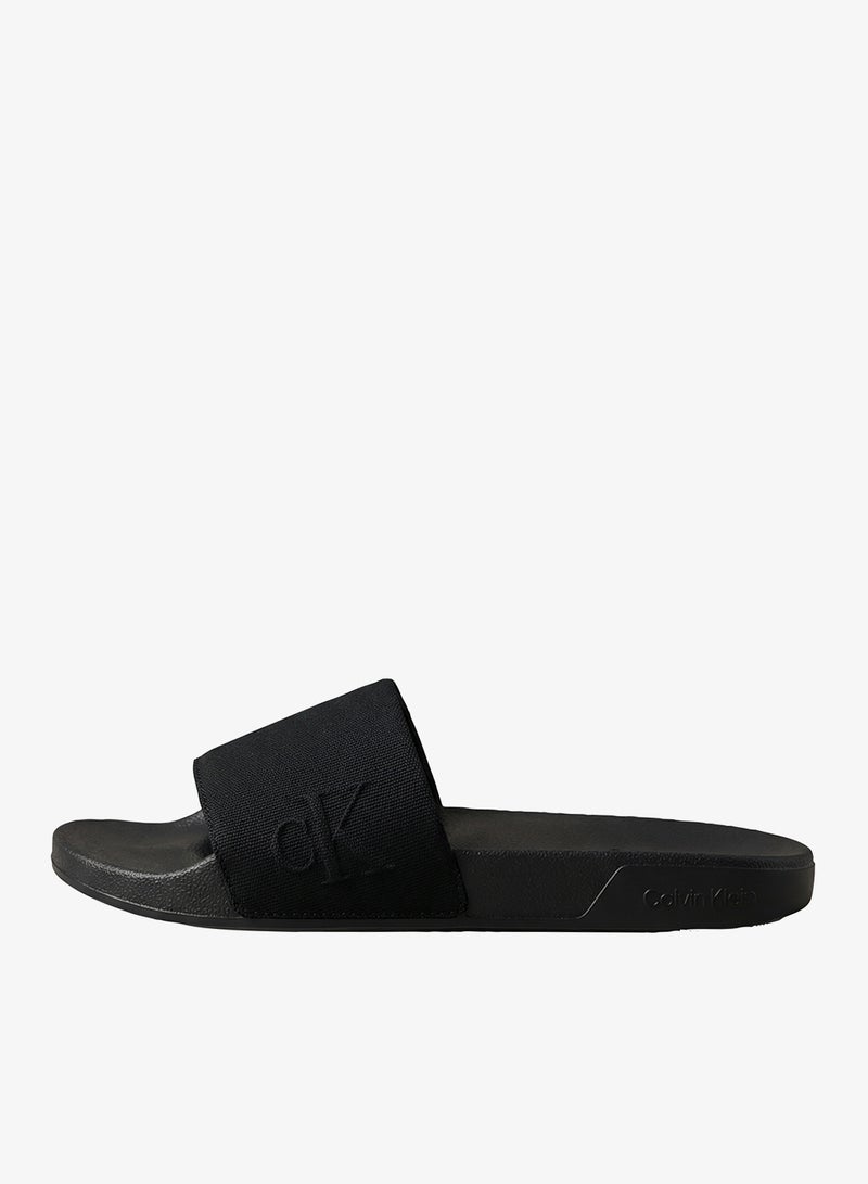 CALVIN KLEIN Cotton Canvas Slides - Image 2